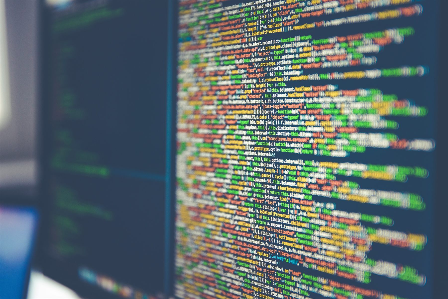 Modern web development code technology visual
