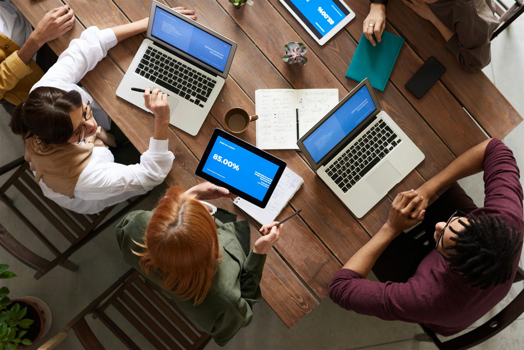 Professional technology team collaborating