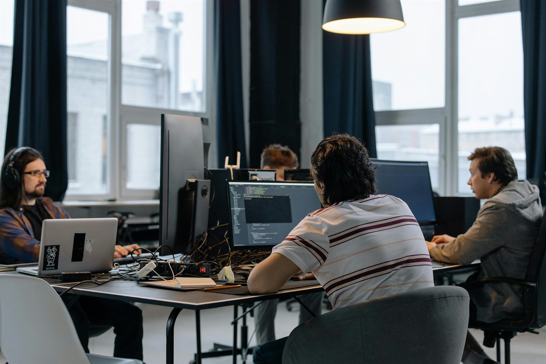 Software team reviewing product work