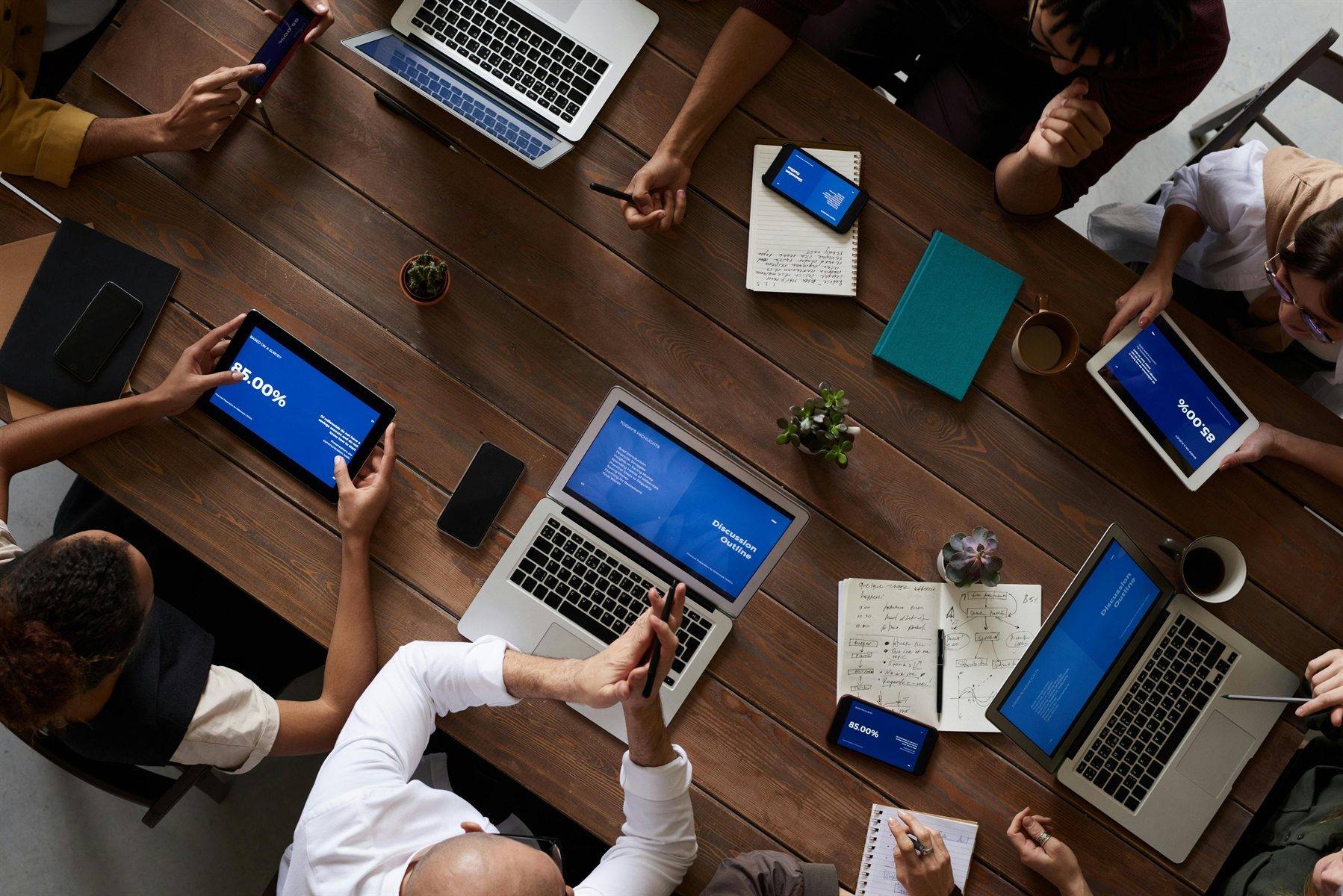 Professional technology team collaboration